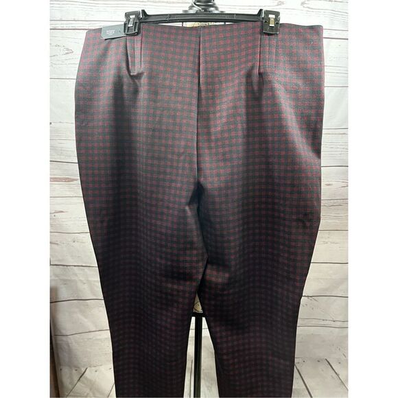 Maurices Skinny Ankle Ponte Pants Women's XL Regular Gingham Checkered Red Black - Picture 2 of 6